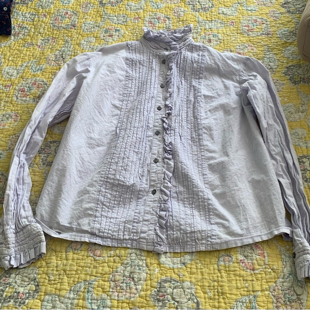 Pale lilac Laura Ashley Ruffled Shirt